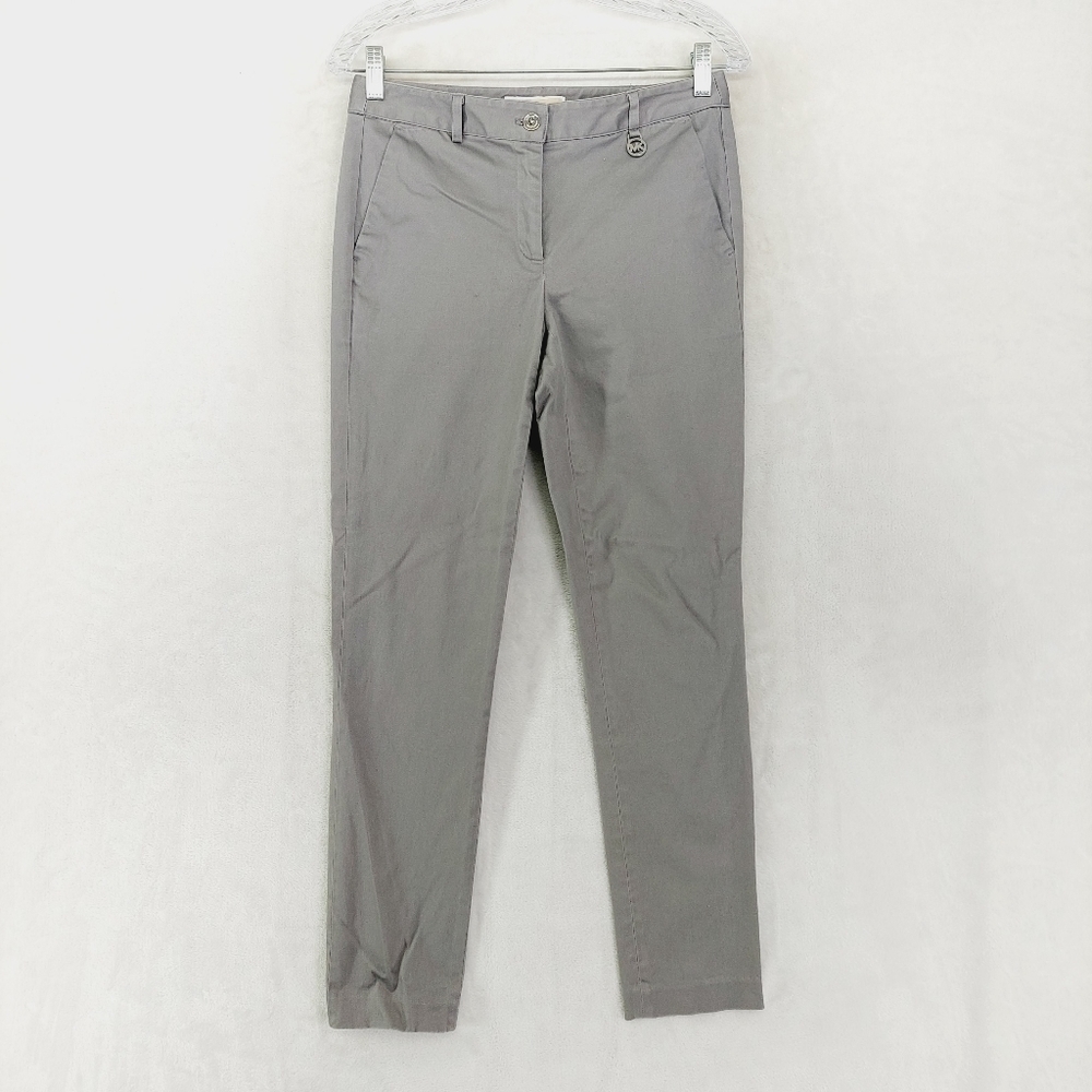Michael Kors Gray Mid Rise Straight Leg Trouser Pants 1259